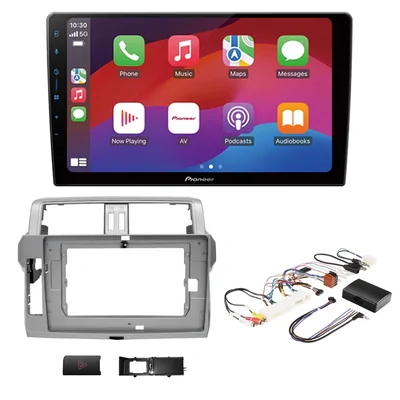 Pioneer DMH-AP6650BT 9" Trapezoid Head Unit Wireless CarPlay Android Auto + AKTO36 Install Kit Fits Toyota prado 2013-2017