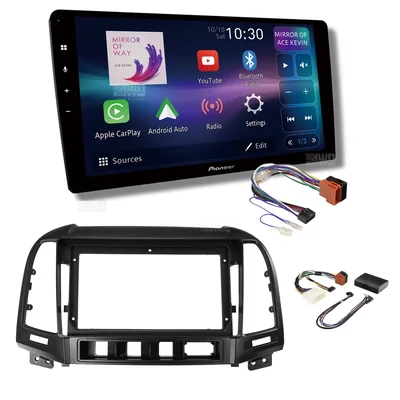 Pioneer DMH-AP6850BT + Aerpro AKHY19 Bundle 9 Inch Trapezoid Head Unit with install kit to suit hyundai santa fe 2006-2009