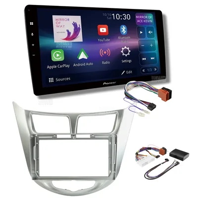 Pioneer DMH-AP6850BT + Aerpro AKHY22 Bundle 9 Inch Trapezoid Head Unit with install kit to suit hyundai accent 2011-2015