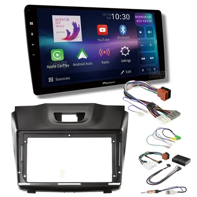 Pioneer DMH-AP6850BT + Aerpro AKIZ1B Bundle 9 Inch Trapezoid Head Unit with install kit to suit holden isuzu 2012-2020