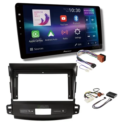 Pioneer DMH-AP6850BT + Aerpro AKMB10 Bundle 9 Inch Trapezoid Head Unit with install kit to suit mitsubishi peugeot 2007-2010