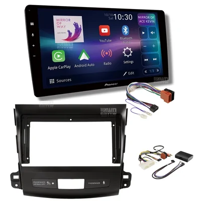 Pioneer DMH-AP6850BT + Aerpro AKMB11 Bundle 9 Inch Trapezoid Head Unit with install kit to suit mitsubishi peugeot 2010-2012