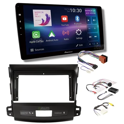 Pioneer DMH-AP6850BT + Aerpro AKMB12 Bundle 9 Inch Trapezoid Head Unit with install kit to suit mitsubishi / peugeot 2007-2012