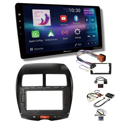 Pioneer DMH-AP6850BT + Aerpro AKMB14 Bundle 9 Inch Trapezoid Head Unit with install kit to suit mitsubishi & peugeot 2010-2019
