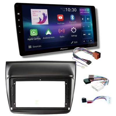 Pioneer DMH-AP6850BT + Aerpro AKMB23 Bundle 9 Inch Trapezoid Head Unit with install kit to suit mitsubishi triton 2007-2014