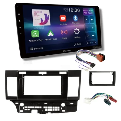 Pioneer DMH-AP6850BT + Aerpro AKMB24 Bundle 9 Inch Trapezoid Head Unit with install kit to suit mitsubishi lancer 2007-2013