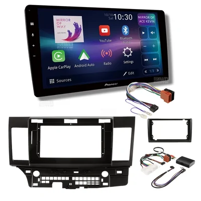 Pioneer DMH-AP6850BT + Aerpro AKMB4 Bundle 9 Inch Trapezoid Head Unit with install kit to suit mitsubishi lancer 2007-2010