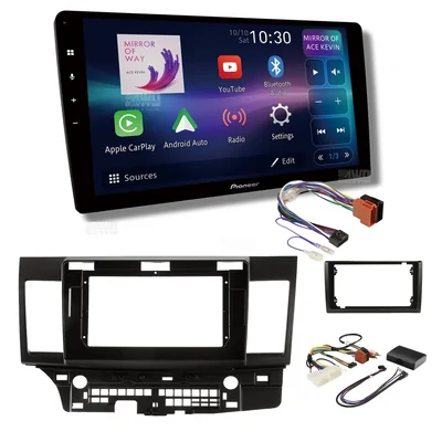 Pioneer DMH-AP6850BT + Aerpro AKMB5 Bundle 9 Inch Trapezoid Head Unit with install kit to suit mitsubishi lancer 2010-2017