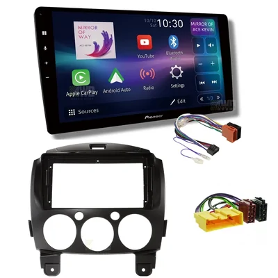 Pioneer DMH-AP6850BT + Aerpro AKMZ19 Bundle 9 Inch Trapezoid Head Unit with install kit to suit mazda 2 2007-2011