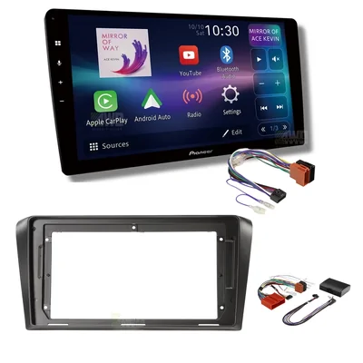 Pioneer DMH-AP6850BT + Aerpro AKMZ6 Bundle 9 Inch Trapezoid Head Unit with install kit to suit mazda 3 2004-2009