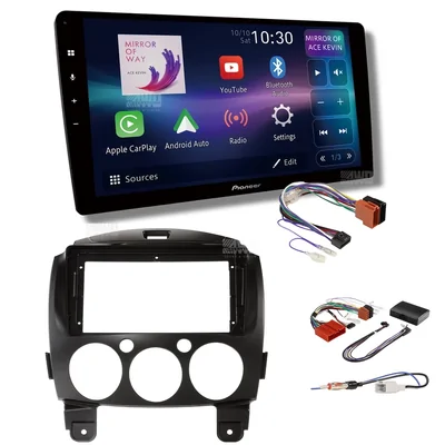Pioneer DMH-AP6850BT + Aerpro AKMZ7 Bundle 9 Inch Trapezoid Head Unit with install kit to suit mazda 2 2007-2014