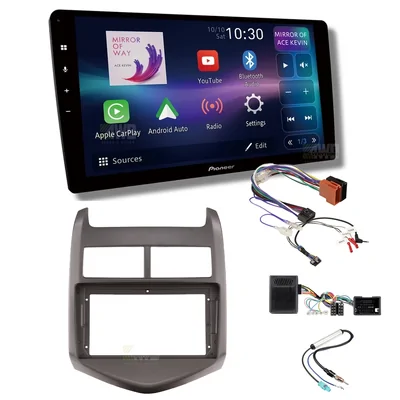 Pioneer DMH-AP6850BT + Aerpro AKTGM5 Bundle 9 Inch Trapezoid Head Unit with install kit to suit holden barina tm 2011-2016