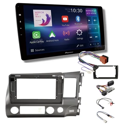 Pioneer DMH-AP6850BT + Aerpro AKTHO9 Bundle 9 Inch Trapezoid Head Unit with install kit to suit honda civic 2006-2011 with swc
