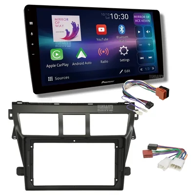 Pioneer DMH-AP6850BT + Aerpro AKTO15 Bundle 9 Inch Trapezoid Head Unit with install kit to suit toyota yaris sedan