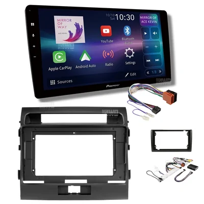 Pioneer DMH-AP6850BT + Aerpro AKTO18 Bundle 9 Inch Trapezoid Head Unit with install kit to suit toyota landcruiser 200 series