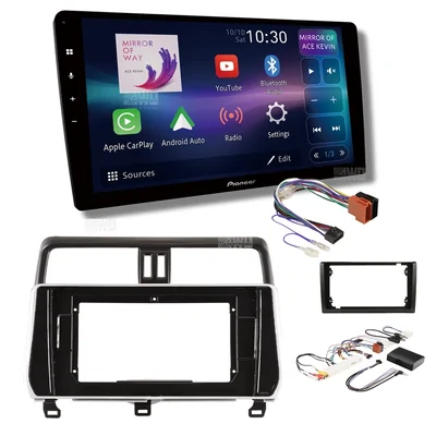 Pioneer DMH-AP6850BT + Aerpro AKTO22 Bundle 9 Inch Trapezoid Head Unit with install kit to suit toyota prado gxl 2018-2020