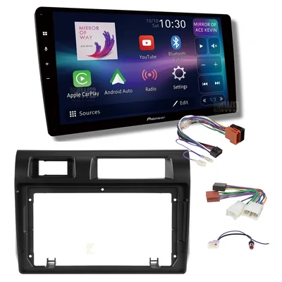Pioneer DMH-AP6850BT + Aerpro AKTO29 Bundle 9 Inch Trapezoid Head Unit with install kit to suit toyota landcruiser 70 series 2010-2023