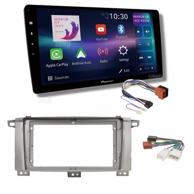 Pioneer DMH-AP6850BT + Aerpro AKTO40 Bundle 9 Inch Trapezoid Head Unit with install kit to suit toyota landcruiser 100 2003-2007