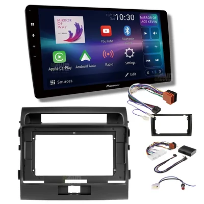 Pioneer DMH-AP6850BT + Aerpro AKTO43 Bundle 9 Inch Trapezoid Head Unit with install kit to suit model toyota landcruiser 200 series 2012-2021