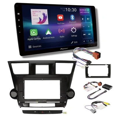 Pioneer DMH-AP6850BT + Aerpro AKTO45 Bundle 9 Inch Trapezoid Head Unit with install kit to suit toyota kluger grande 2007-2013