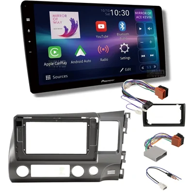Pioneer DMH-AP8850BT + Aerpro AKHO8 Bundle 10 Inch Trapezoid Head Unit with install kit to suit honda civic 2006-2011 without swc