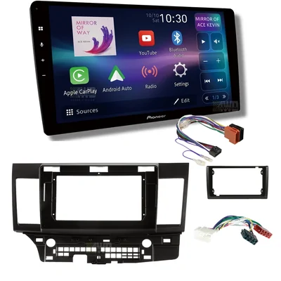 Pioneer DMH-AP8850BT + Aerpro AKMB24 Bundle 10 Inch Trapezoid Head Unit with install kit to suit mitsubishi lancer 2007-2013