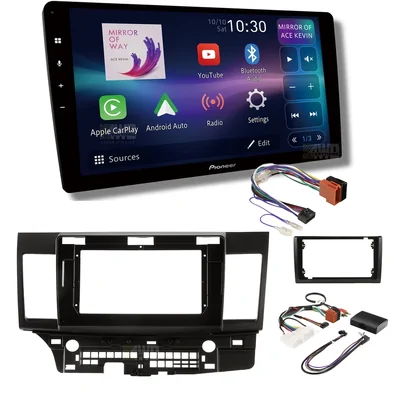 Pioneer DMH-AP8850BT + Aerpro AKMB4 Bundle 10 Inch Trapezoid Head Unit with install kit to suit mitsubishi lancer 2007-2010