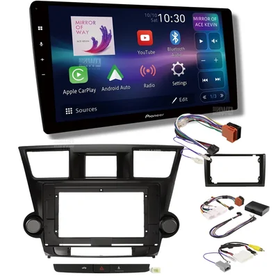 Pioneer DMH-AP8850BT + Aerpro AKTO45 Bundle 10 Inch Trapezoid Head Unit with install kit to suit toyota kluger grande 2007-2013