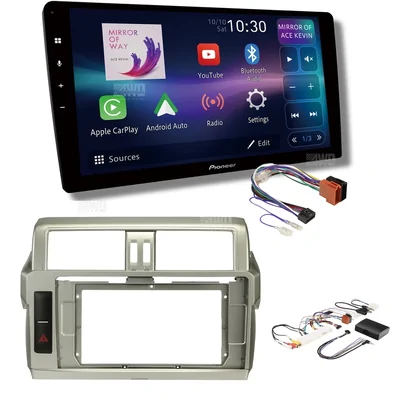 Pioneer DMH-AP8850BT + Aerpro AKTO47 Bundle 10 Inch Trapezoid Head Unit with install kit to suit toyota prado gxl 2013-2017