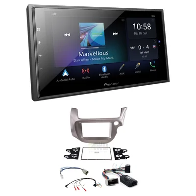 Pioneer DMH-Z6350BT + Aerpro FP8075K - grey Head Unit Upgrade Kit Fits Honda Jazz (Fit) 2008-2013 GE