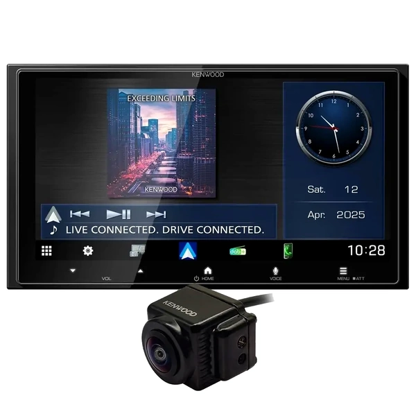 Kenwood DMX7525DABS 6.92" HD Display Head Unit + CMOS-150HD Full HD Reverse Camera Bundle Wireless & Wired CarPlay / Android Auto with DAB+
