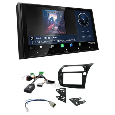 Kenwood DMX7525S + Aerpro FP8030K - textured black Head Unit Upgrade Kit Fits Honda Civic 2006-2011 Hatchback