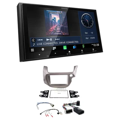 Kenwood DMX7525S + Aerpro FP8075K - grey Head Unit Upgrade Kit Fits Honda Jazz (Fit) 2008-2013 GE