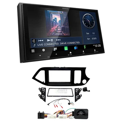 Kenwood DMX7525S + Aerpro FP8552K - black Head Unit Upgrade Kit Fits Kia Picanto 2011-2017