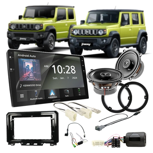 Kenwood DMX80AXS 9" Trapezoid Head Unit with Focal Front Speakers Bundle for Suzuki Jimny (3-Door & XL Models)