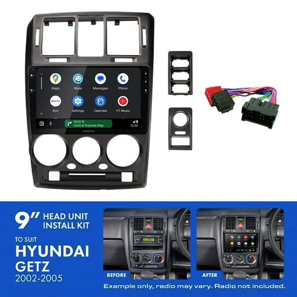 Kenwood DMX80AXS 9" Trapezoid Head Unit Wireless CarPlay Android Auto + AKHY15 Install Kit Fits Hyundai getz 2002-2005