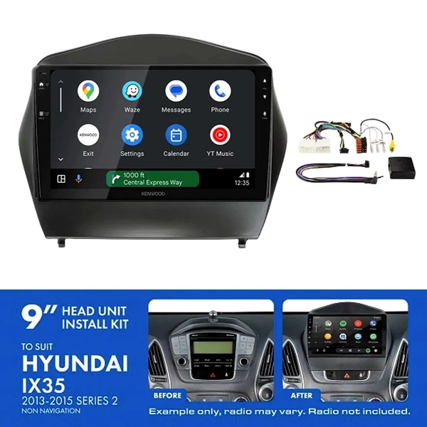 Kenwood DMX80AXS 9" Trapezoid Head Unit Wireless CarPlay Android Auto + AKHY21 Install Kit Fits Hyundai ix35 2013-2015