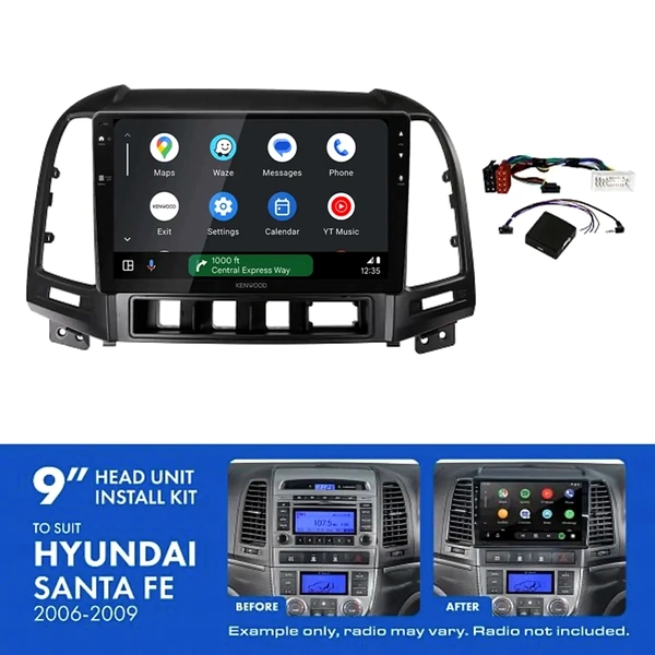 Kenwood DMX80AXS 9" Trapezoid Head Unit Wireless CarPlay Android Auto + AKHY9 Install Kit Fits Hyundai ix35 2009-2013