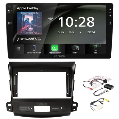 Kenwood DMX80AXS + Aerpro AKMB12 Bundle 9 Inch Trapezoid Head Unit with install kit to suit mitsubishi / peugeot 2007-2012