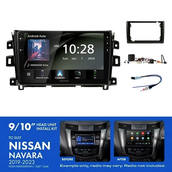 Kenwood DMX80AXS 9" Trapezoid Head Unit Wireless CarPlay Android Auto + AKNI15 Install Kit Fits Nissan navara 2019-2023
