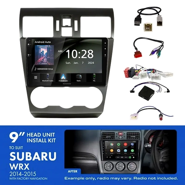 Kenwood DMX80AXS 9" Trapezoid Head Unit Wireless CarPlay Android Auto + AKSU13 Install Kit Fits Subaru wrx 2014-2015