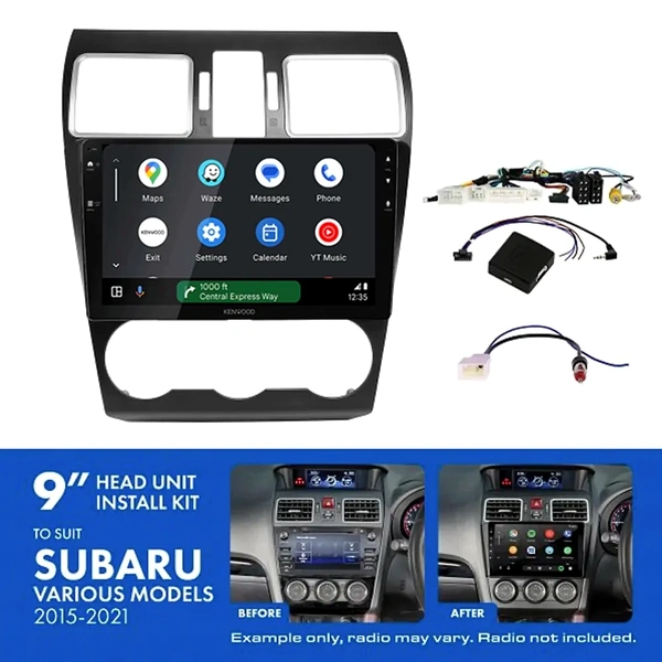 Kenwood DMX80AXS 9" Trapezoid Head Unit Wireless CarPlay Android Auto + AKSU3 Install Kit Fits Subaru 2015-2021