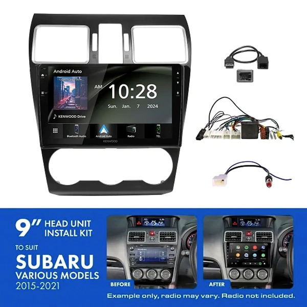 Kenwood DMX80AXS 9" Trapezoid Head Unit Wireless CarPlay Android Auto + AKSU4 Install Kit Fits Subaru 2015-2021