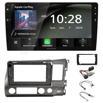Kenwood DMX80AXS + Aerpro AKTHO9 Bundle 9" Trapezoid Head Unit with install kit to suit honda civic 2006-2011 with swc