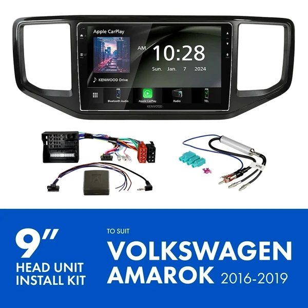 Kenwood DMX80AXS 9" Trapezoid Head Unit Wireless CarPlay Android Auto + AKVW8 Install Kit Fits Volkswagen amarok 2016-2019