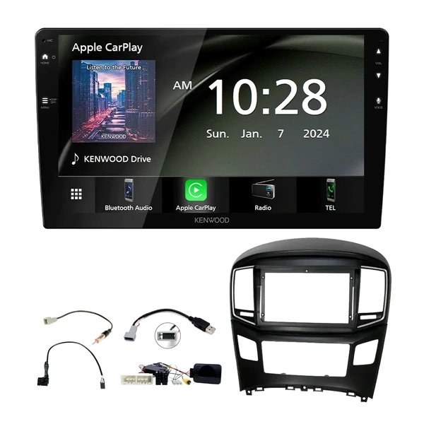 Kenwood DMX80AXS 9" Trapezoid Head Unit Bundle for HYUNDAI iLoad 2018-2020 