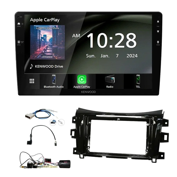 Kenwood DMX80AXS 9" Trapezoid Head Unit Bundle for NISSAN Navara 2015-2019 