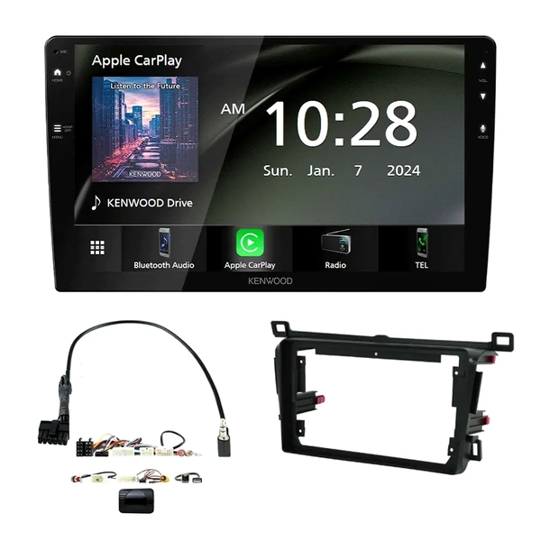Kenwood DMX80AXS 9" Trapezoid Head Unit Bundle for TOYOTA Rav4 2014-2018 