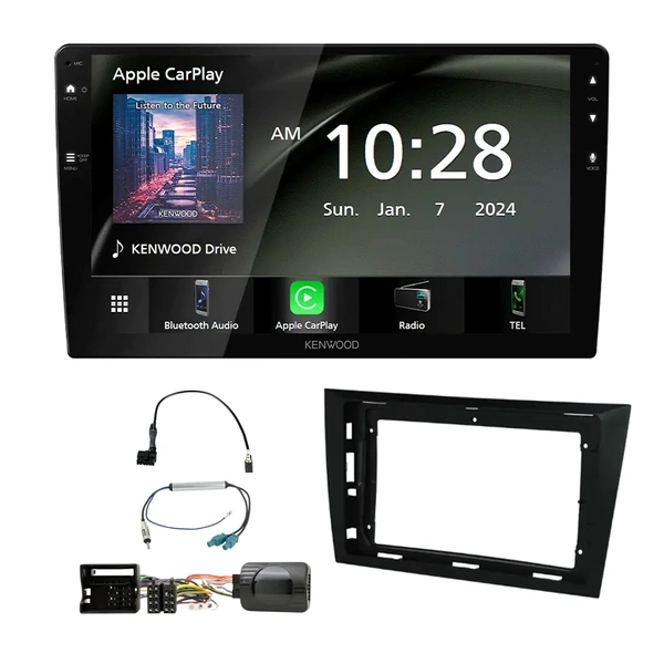 Kenwood DMX80AXS 9" Trapezoid Head Unit Bundle for VOLKSWAGEN Golf 2009-2013 