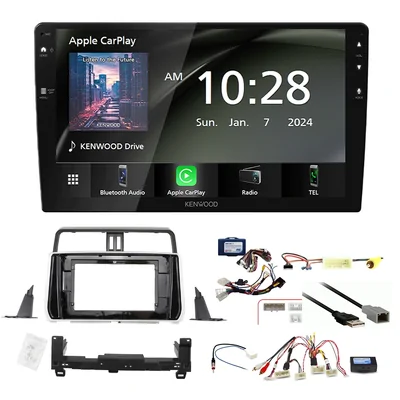 Kenwood DMX80AXS 9" Trapezoid Head Unit Bundle for 2017-2020 Toyota LandCruiser Prado 150 Series with Factory Amplifier